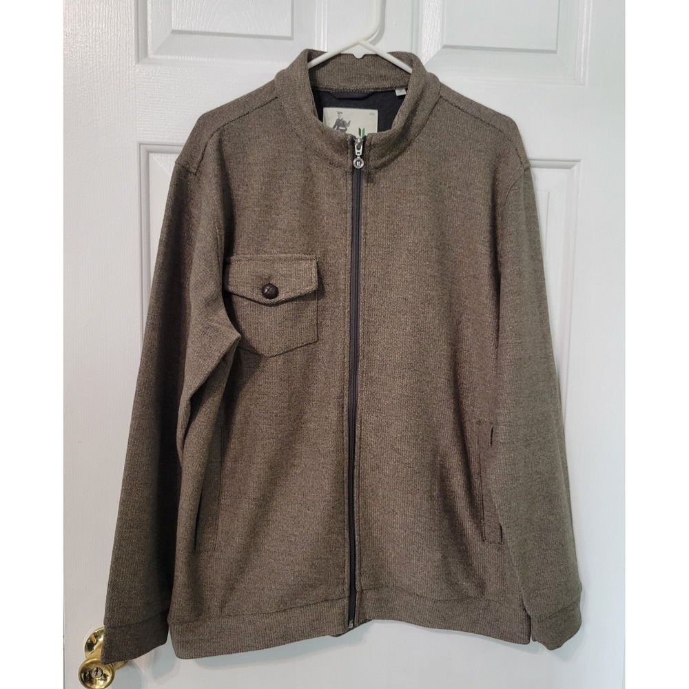 Linksoul John Ashworth‎ & Co. Brown Men Full Zip Sweater Size Large Quiet Luxury